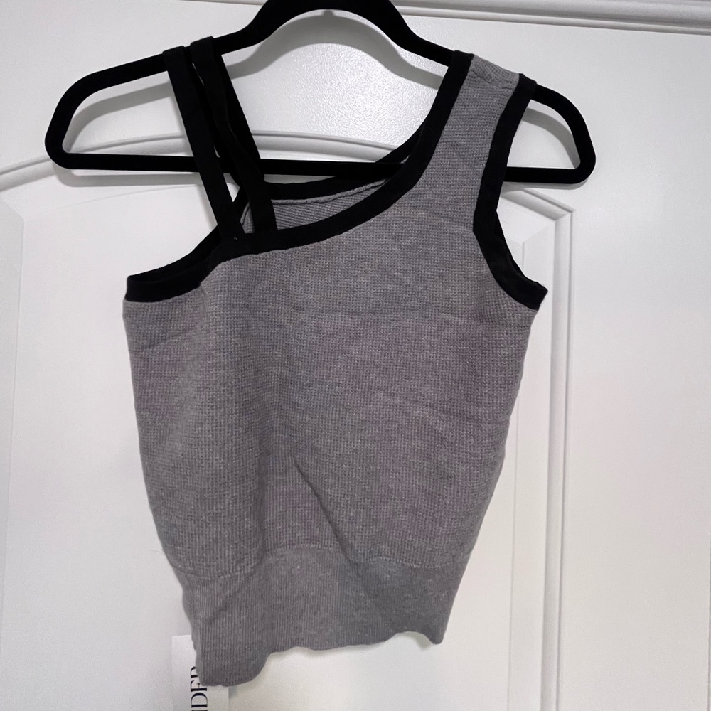 Cider waffleknit tank in grey NWT